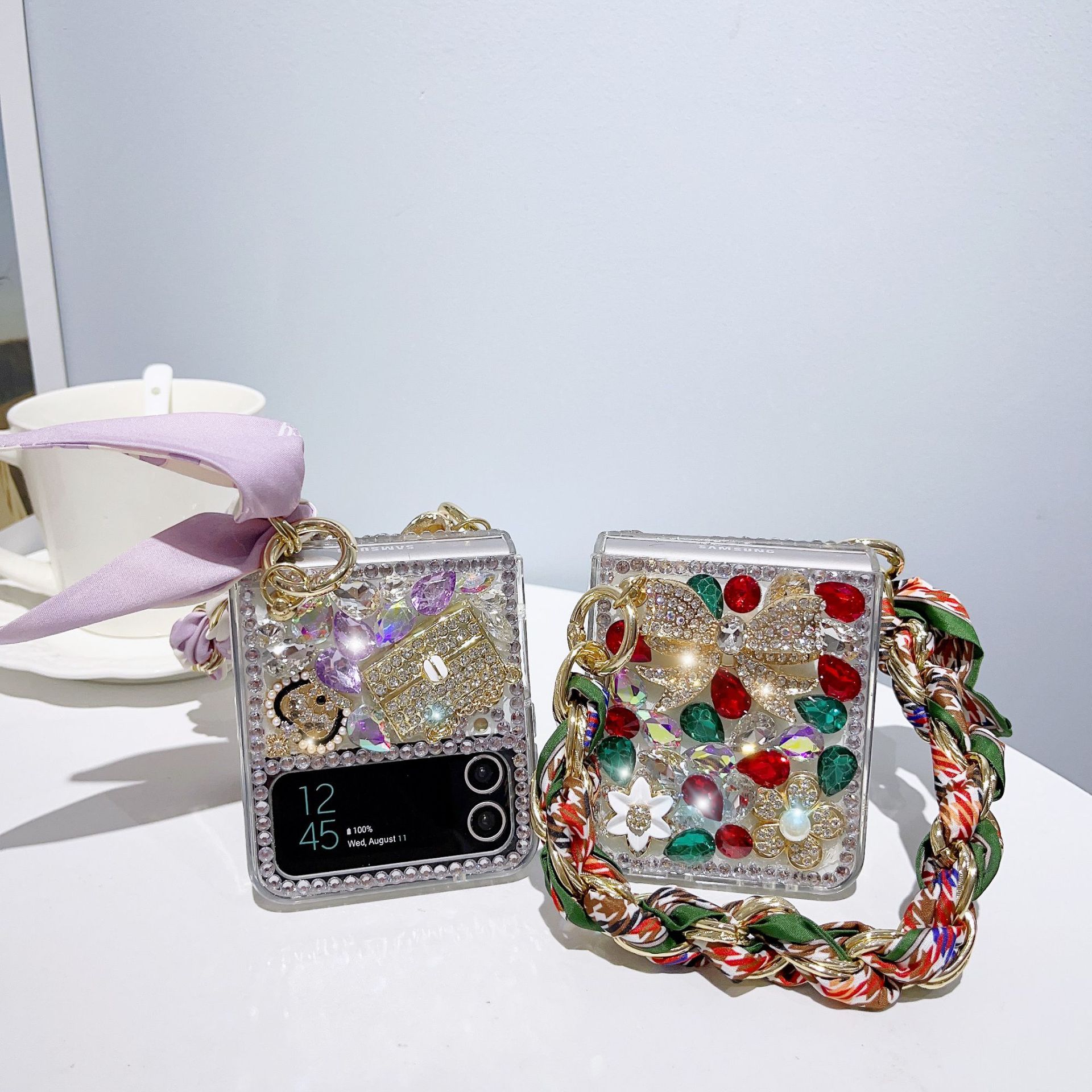 Crystal Luxury Colorful Rhinestone Bow-knot Phone Case For Samsung Galaxy Z Flip 6 5 4 3