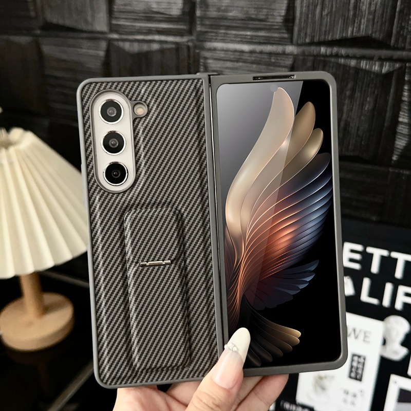 Luxury Business Man Stand Holder Phone Case For Samsung Galaxy Z Fold 6 5 4 3 