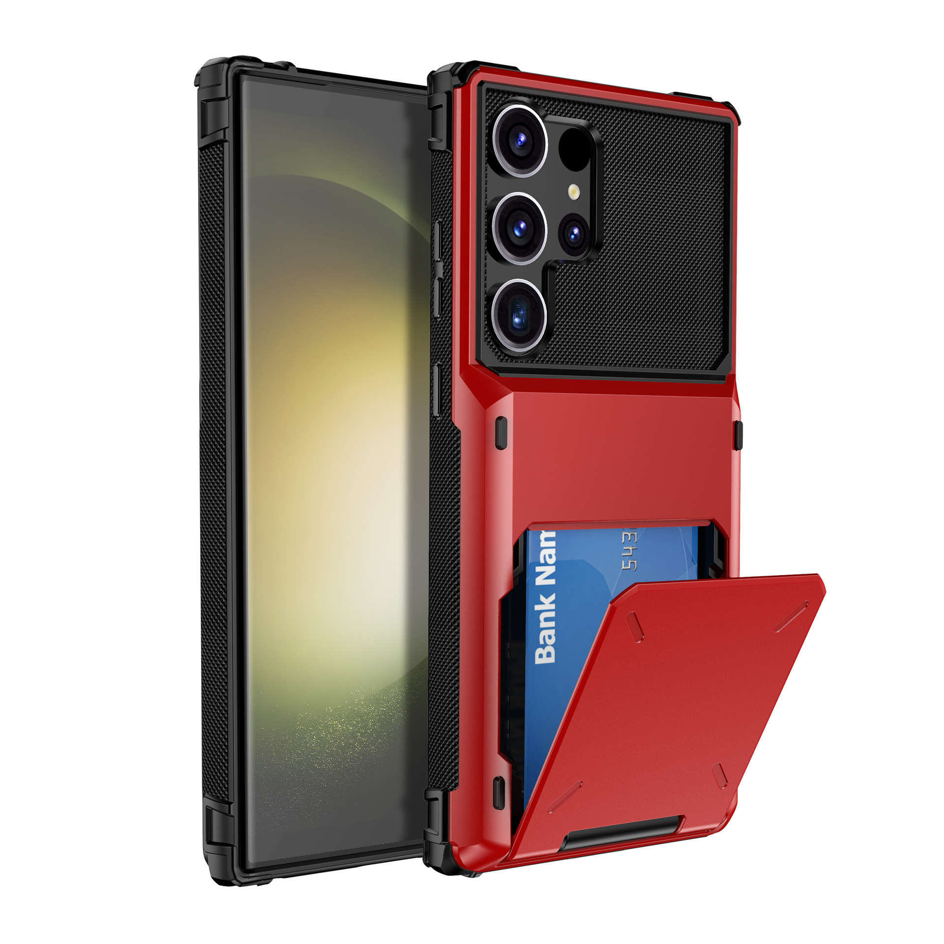 2024 Business Armor Card Slot Flip Hidden Pocket Case For Samsung Galaxy S24 Ultra /Plus 