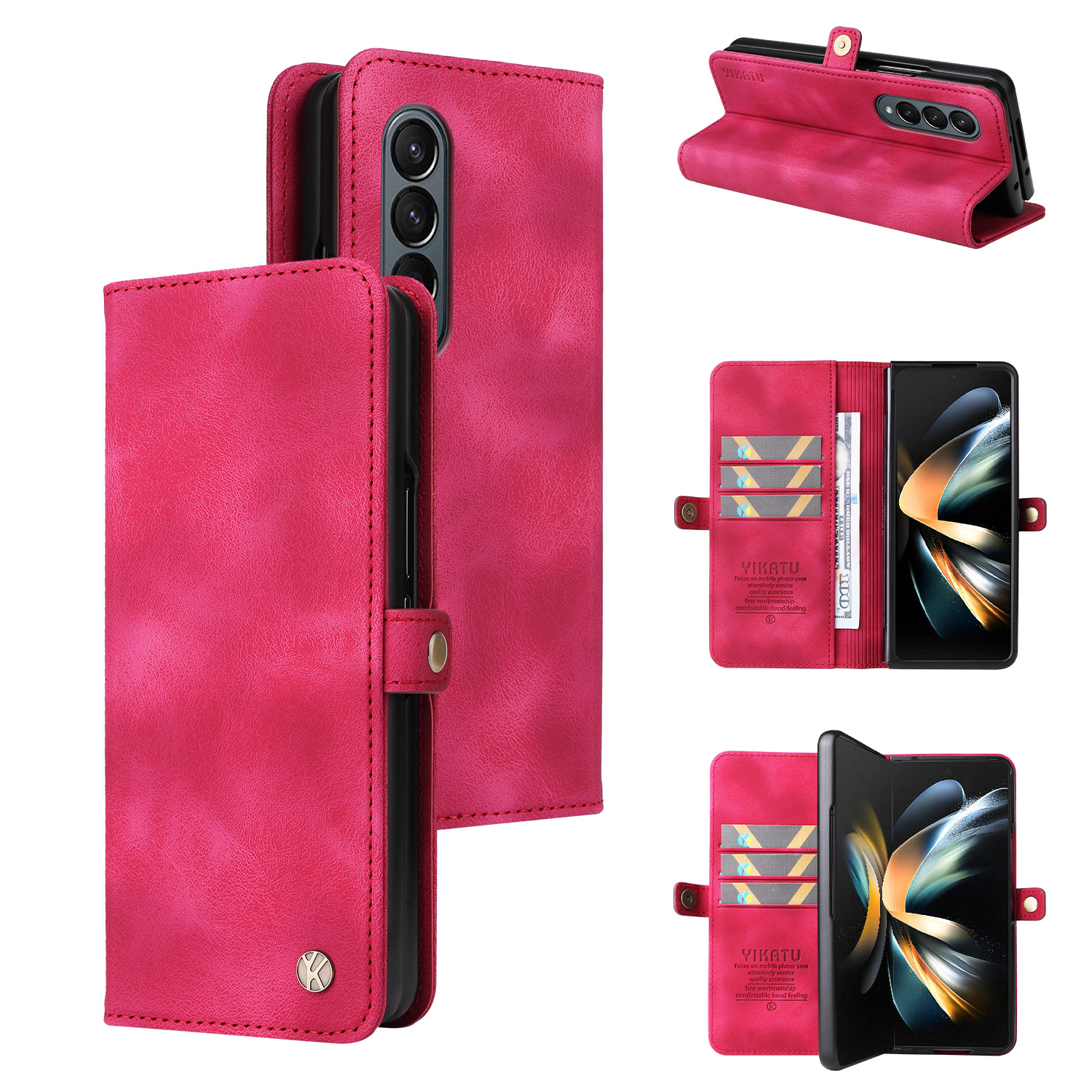 Leather Wallet Card Holder Slots Screen Protect Phone Case For Samsung Galaxy Z Fold 6/5/4/3