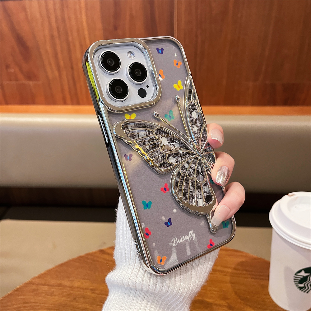 New Style Luxury Electroplate Butterfly Pattern Phone Case for iPhone Series