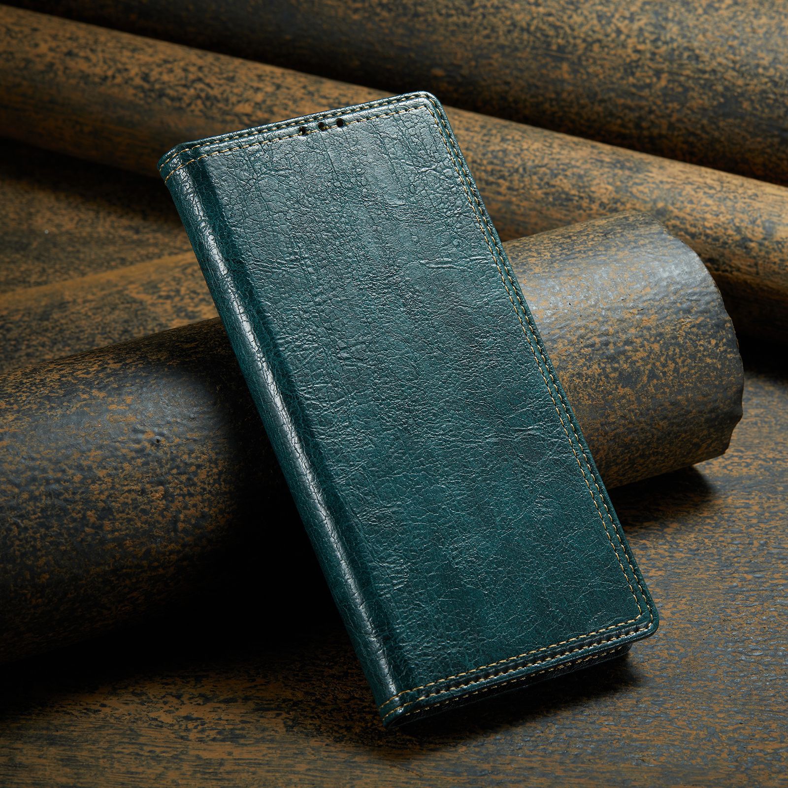 Genuine Leather Bark Pattern Retro Vintage Business Case For Samsung Galaxy S22 Ultra Plus 