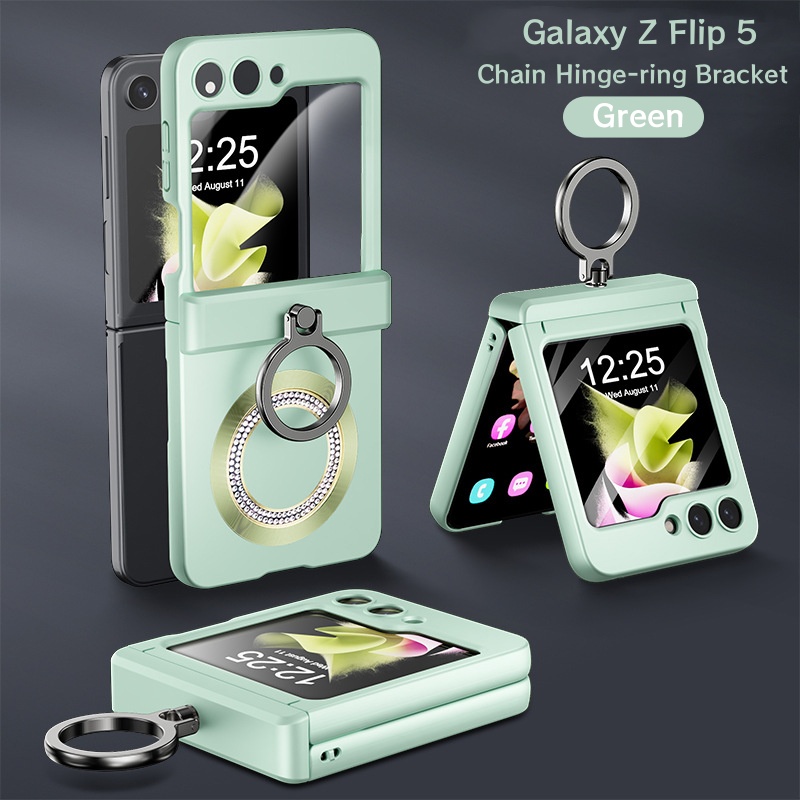 Skin Friendly Glitter Magnetic Wireless Charger Folding Hinge Bracket  Case For Samsung Galaxy Z Flip 5