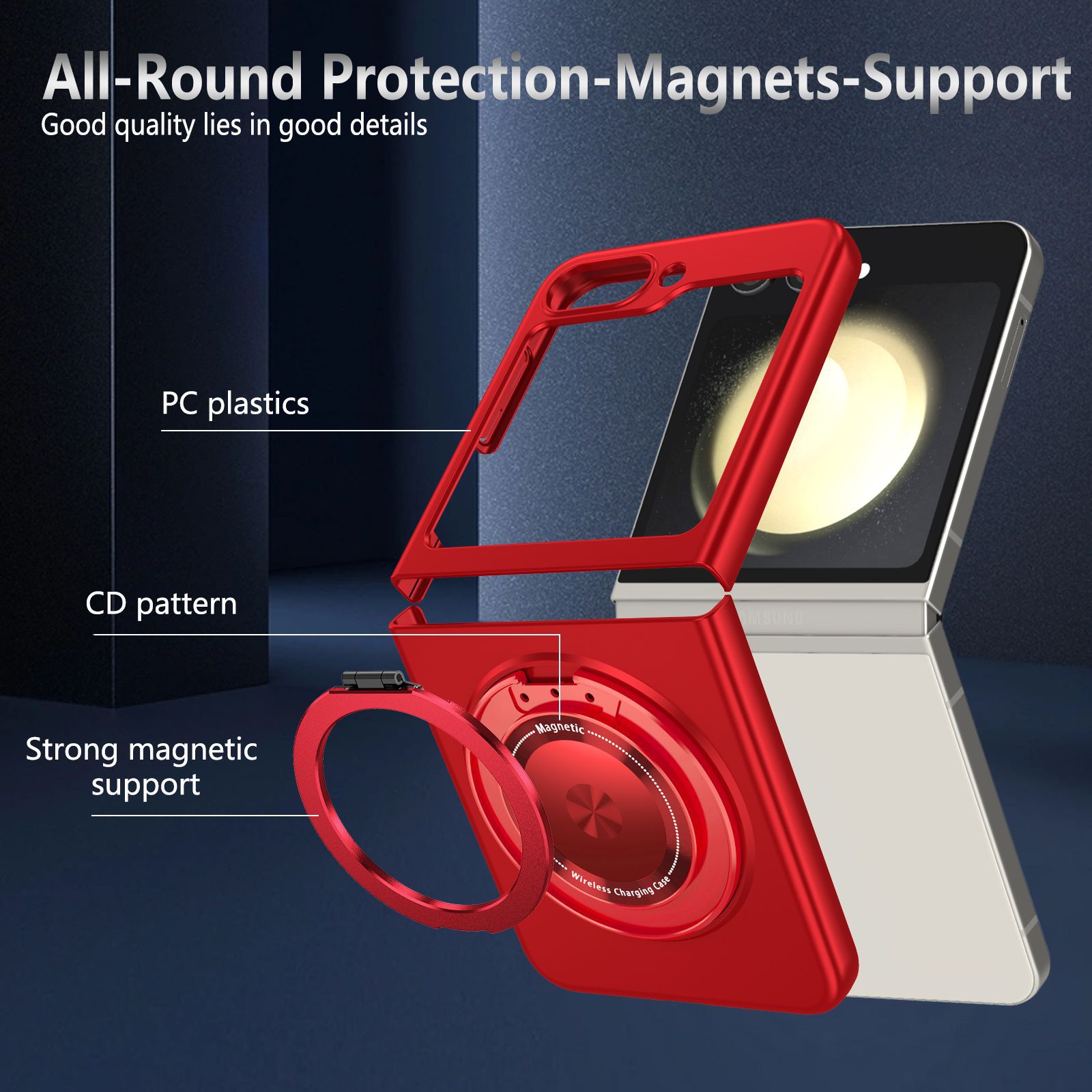 Strong Magnetic 360 Degree Adsorption Rotate Kickstand Case For Samsung Galaxy Z Flip 5 4 3 
