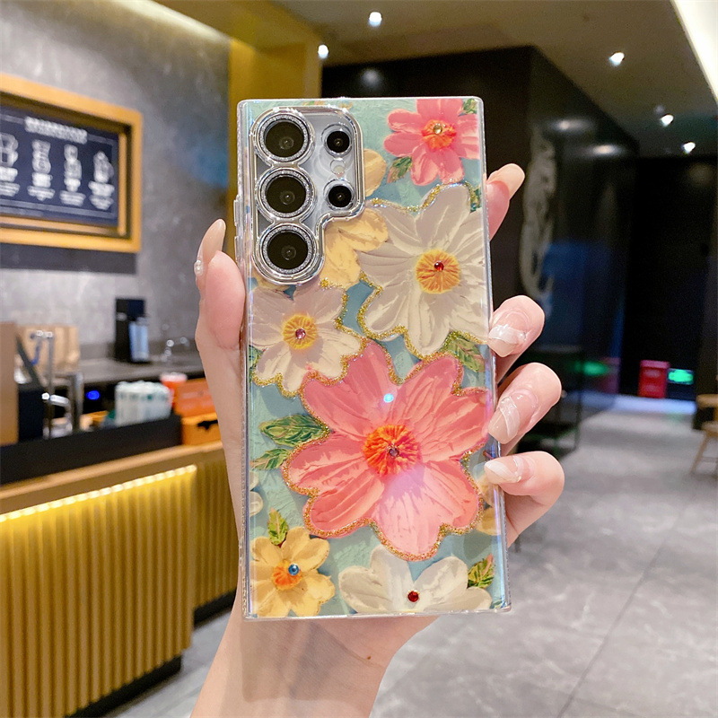 Oil Painting Flower Case For Samsung Galaxy S24 Ultra Plus 