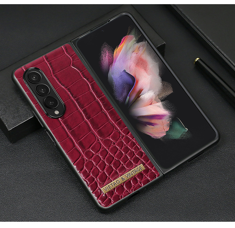 Retro Business Leather Mobile Phone Case for Samsung Galaxy Z Fold 5 4 3