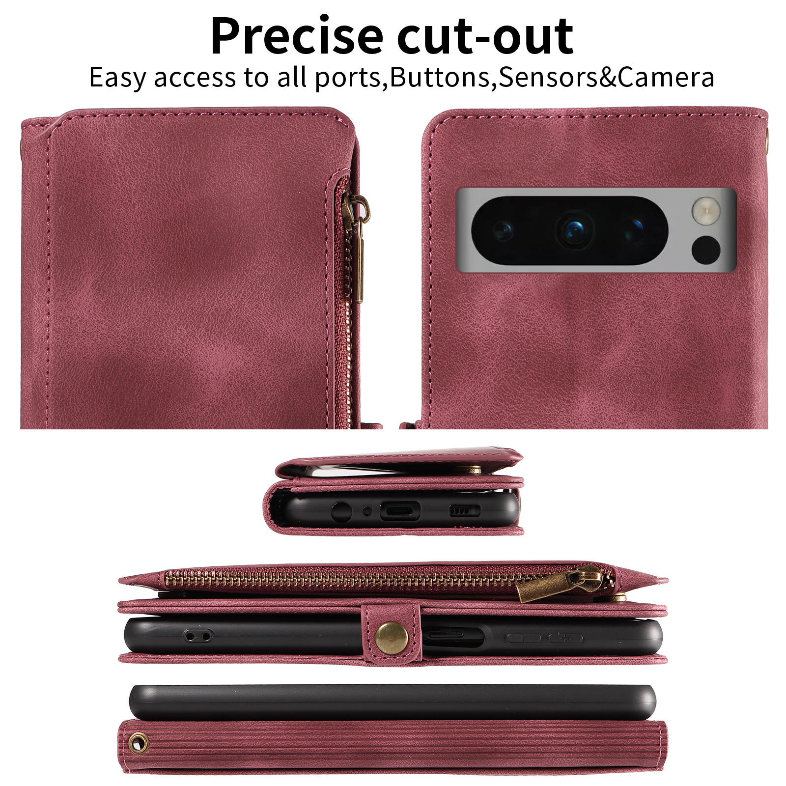 Luxury Leather Phone Bags Flip Wallet Case for Google Pixel 6/7/8 Series