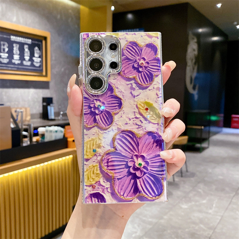 Oil Painting Flower Case For Samsung Galaxy S24 Ultra Plus 