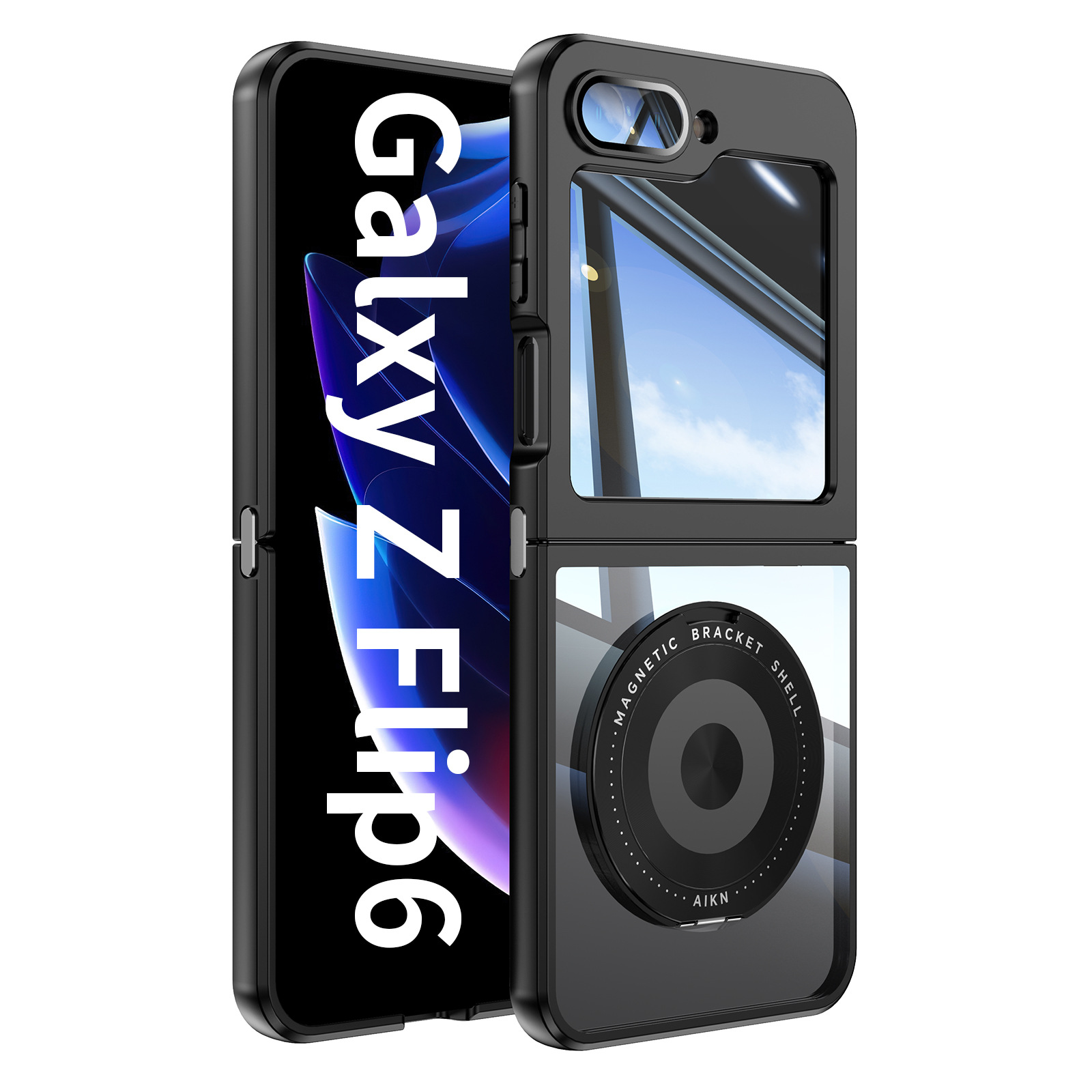 Luxury Metal Magnetic Bracket Case for Samsung Galaxy Z Flip 6 5