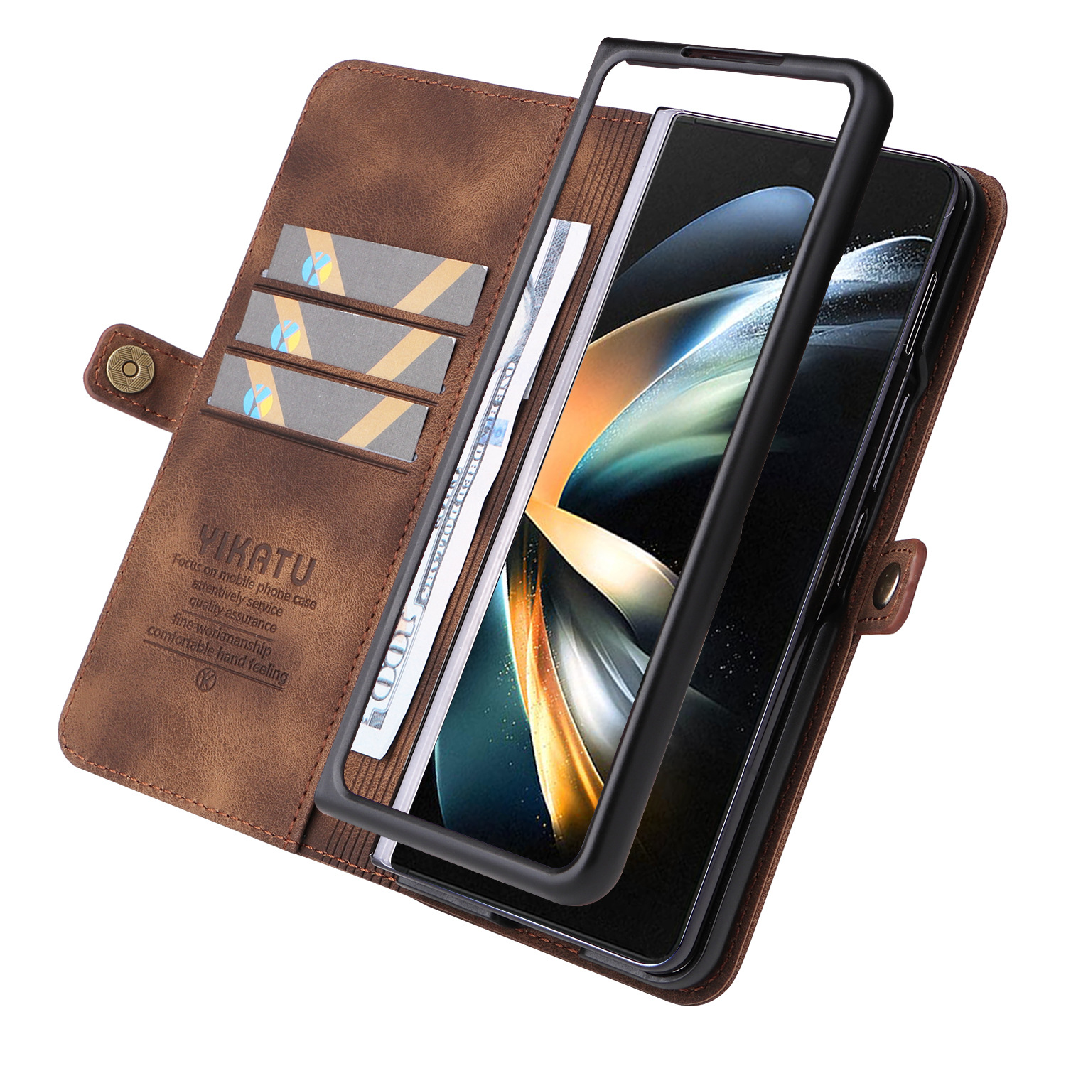 Leather Wallet Card Holder Slots Screen Protect Phone Case For Samsung Galaxy Z Fold 6/5/4/3