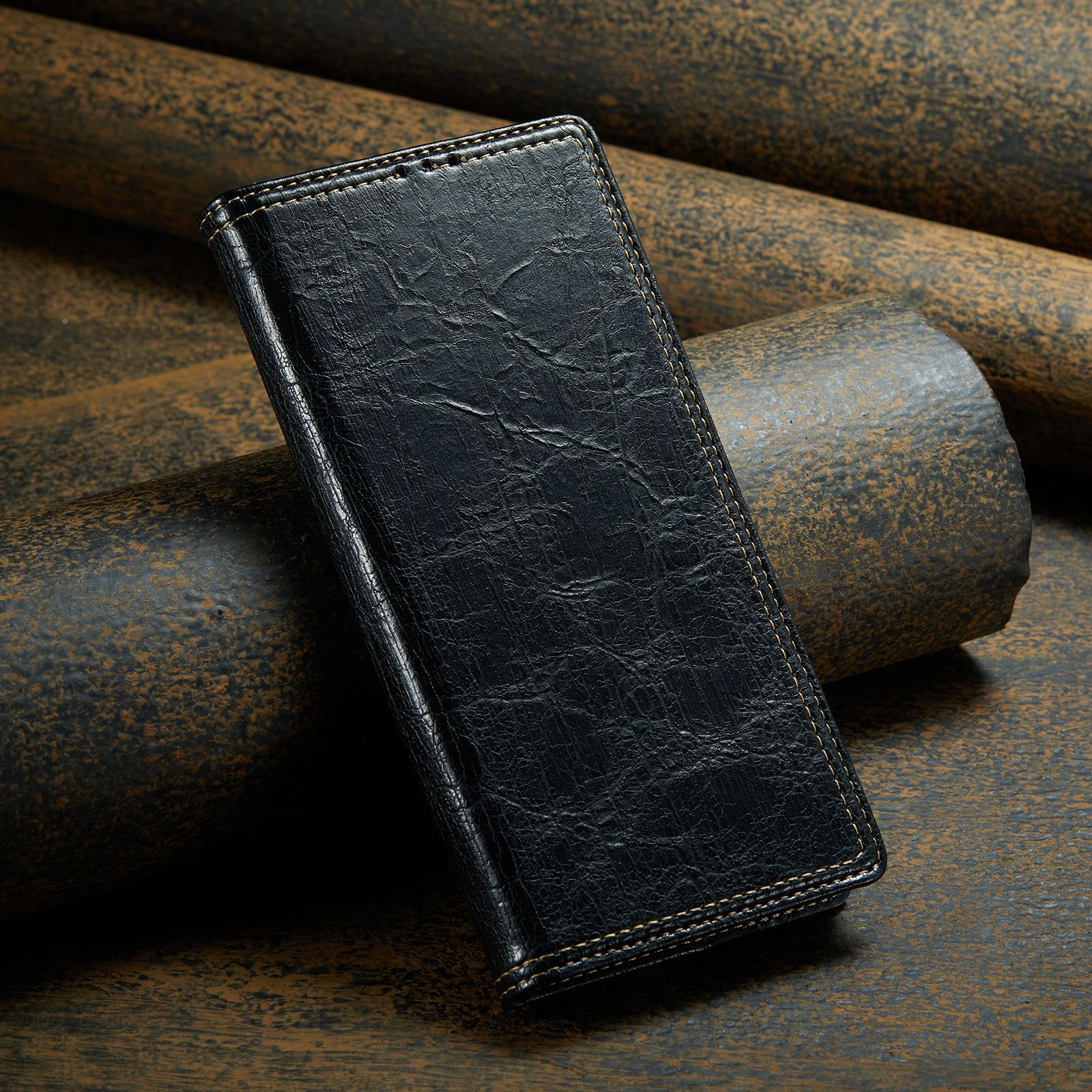 Genuine Leather Bark Pattern Retro Vintage Business Case For Samsung Galaxy S22 Ultra Plus 