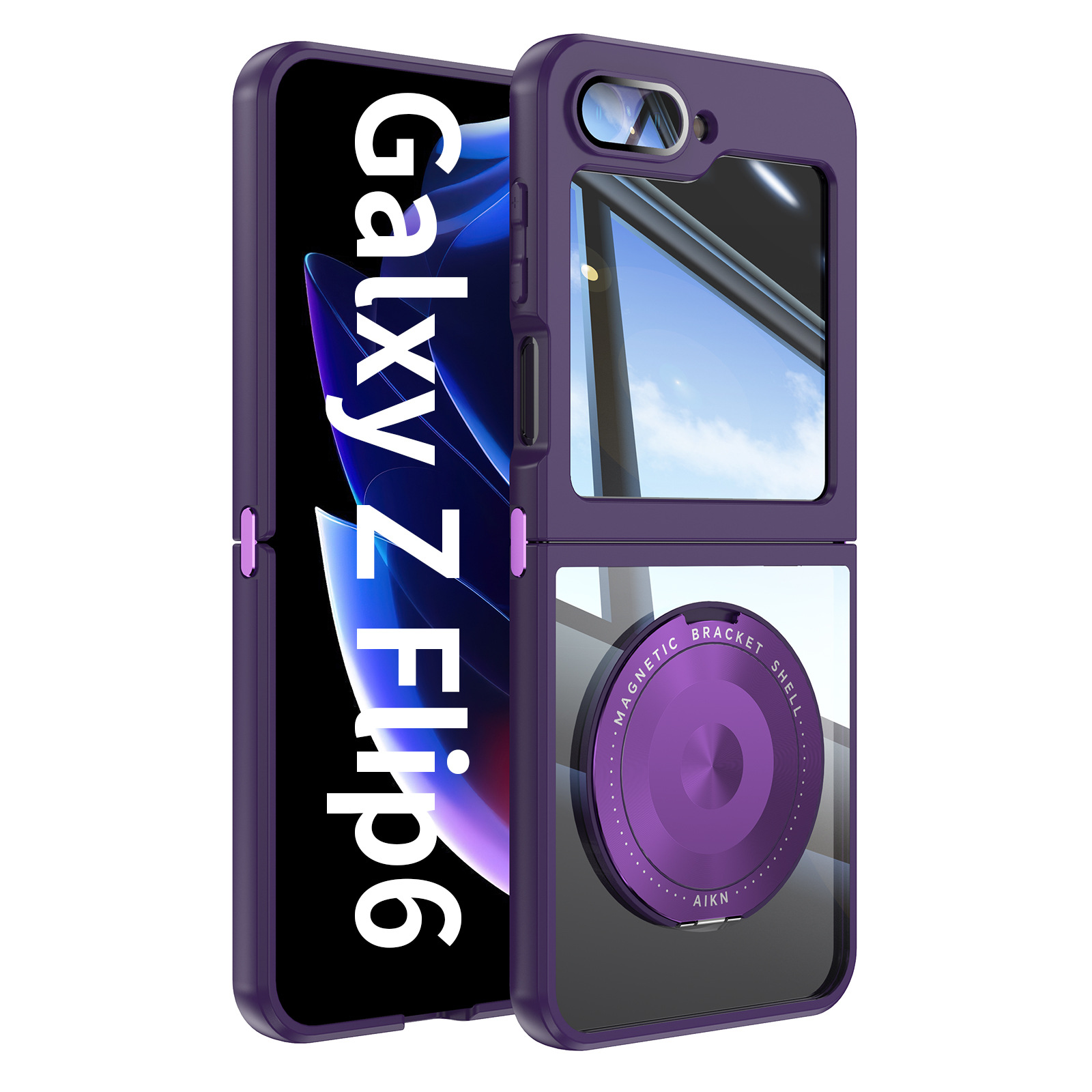 Luxury Metal Magnetic Bracket Case for Samsung Galaxy Z Flip 6 5