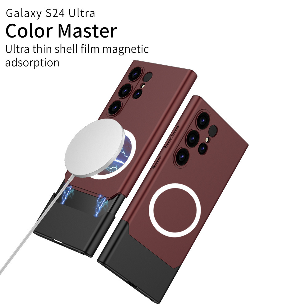 Luxurious Skin-like Color Matching Magnetic Case With Mortise And Tenon For Samsung Galaxy S24 Ultra