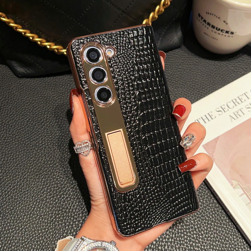 Genuine Leather Phone Case With Tempered Glass For Samsung galaxy Z Fold 5/4/3