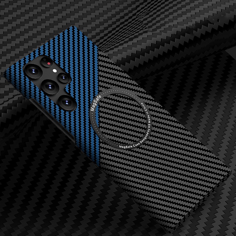 Ultra-thin Carbon Fiber Style Magnetic Case for Samsung Galaxy S24 Ultra/Plus 
