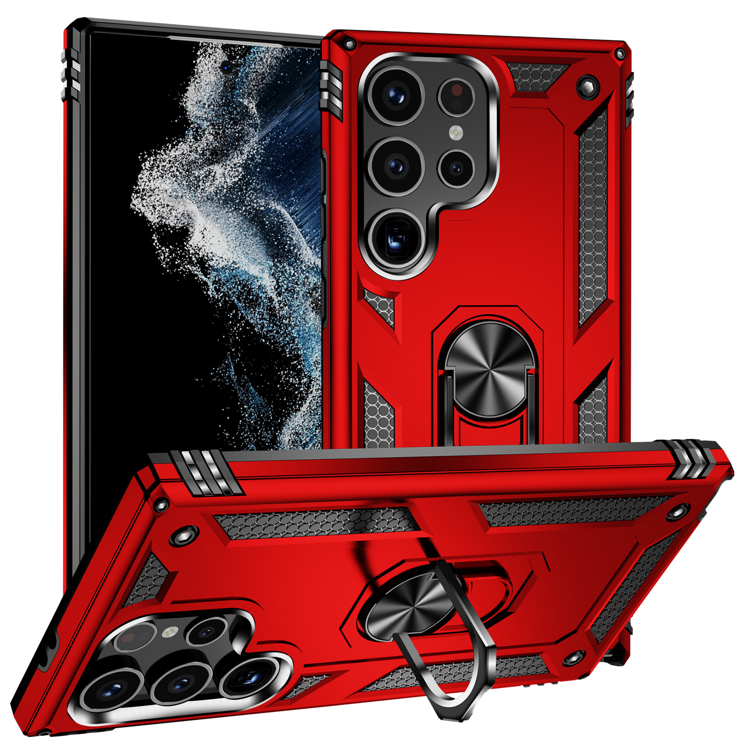 2024 New Generation Armor Case With Ring Stand For Samsung Galaxy S24 Ultra