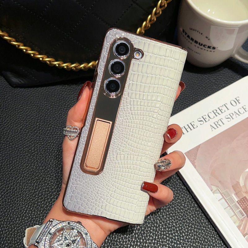 Genuine Leather Phone Case With Tempered Glass For Samsung galaxy Z Fold 5/4/3