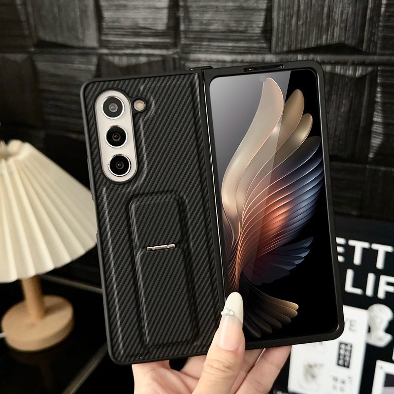 Luxury Business Man Stand Holder Phone Case For Samsung Galaxy Z Fold 6 5 4 3 