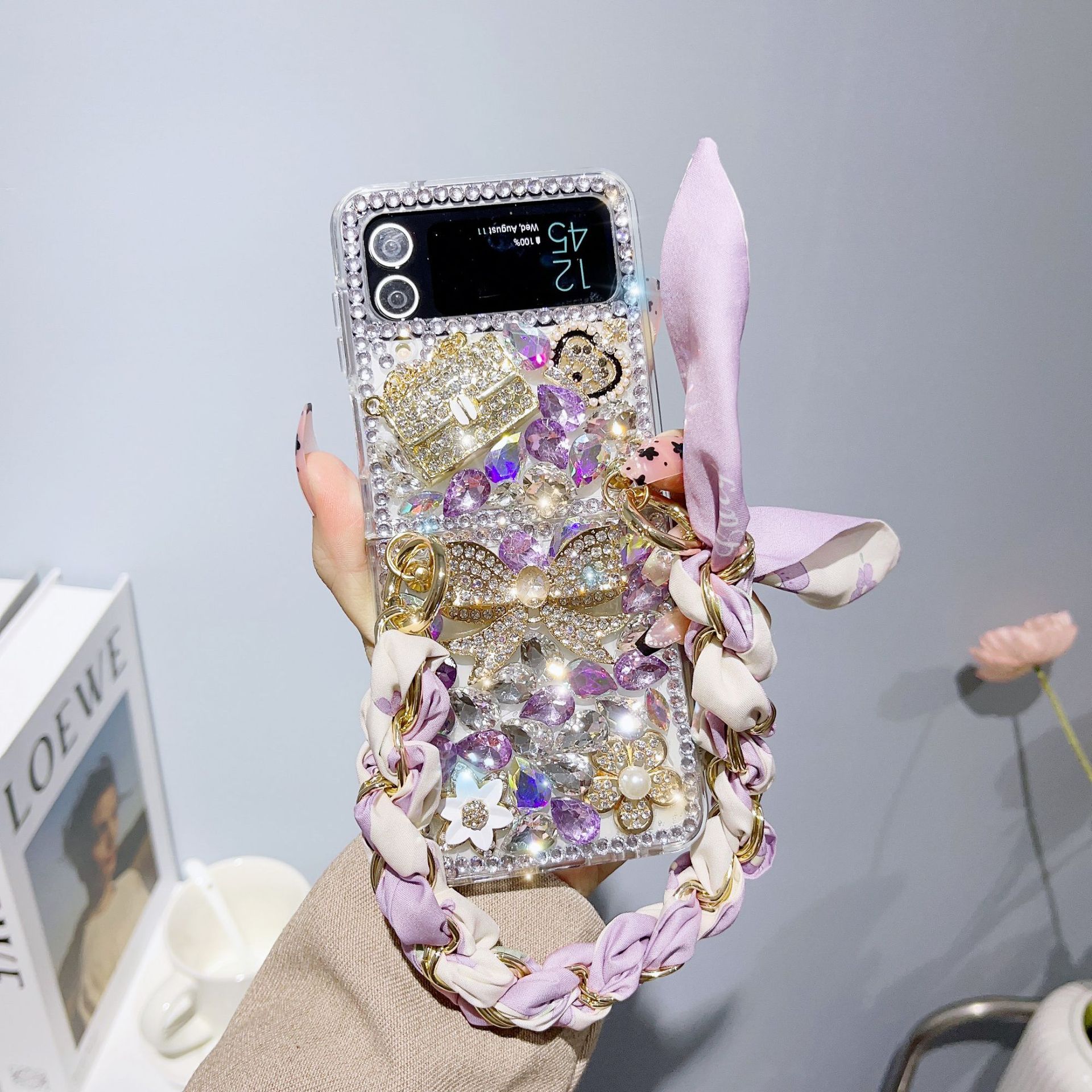 Crystal Luxury Colorful Rhinestone Bow-knot Phone Case For Samsung Galaxy Z Flip 6 5 4 3