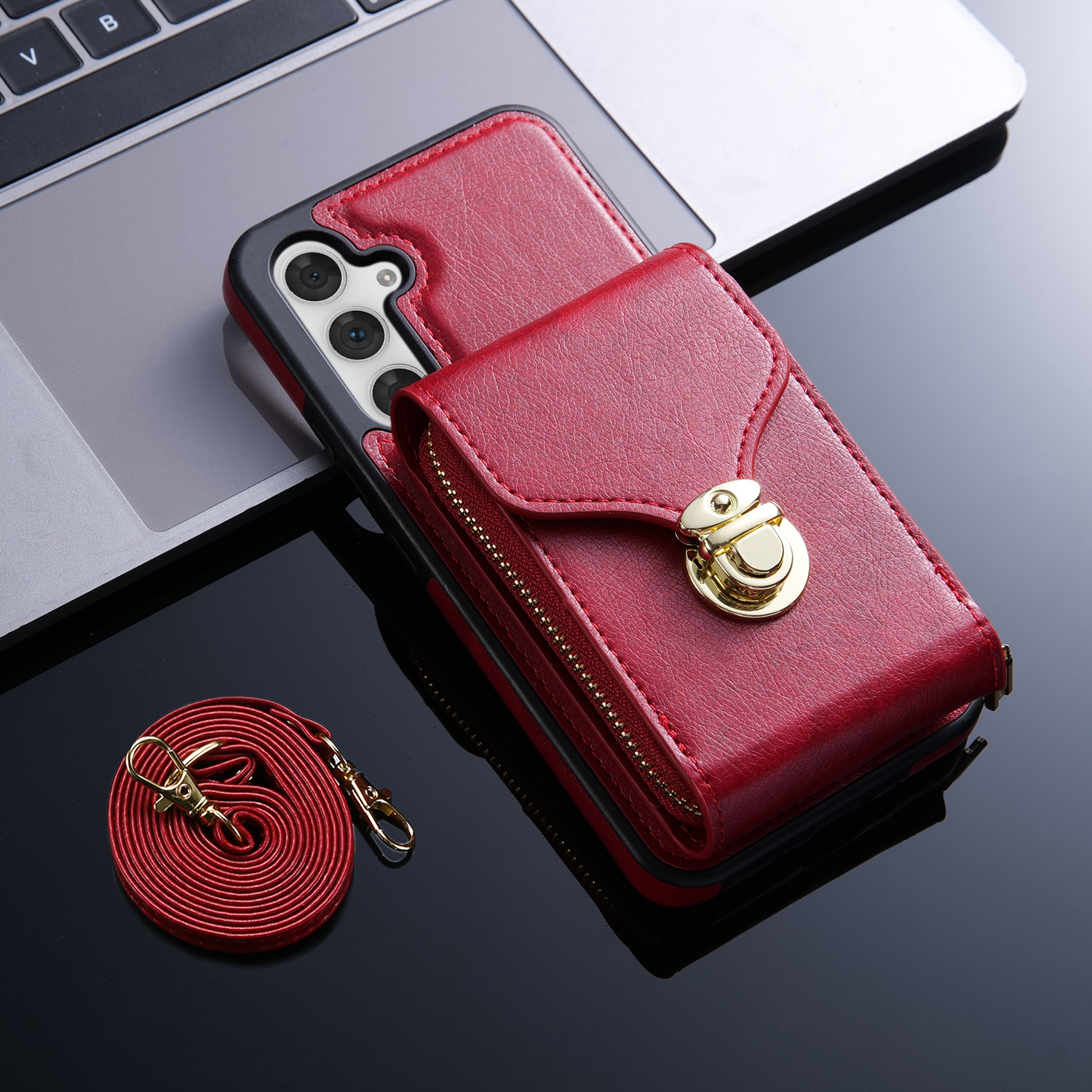 Zipper Multi Cards Slot Crossbody Wallet Case For Samsung Galaxy For A54 5G