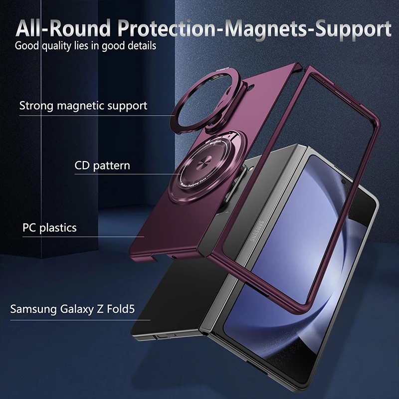 Magnetic  Armor Shockproof 360 Rotatable Ring Car Holder Camera Protector Case For Samsung Galaxy Z Fold Series