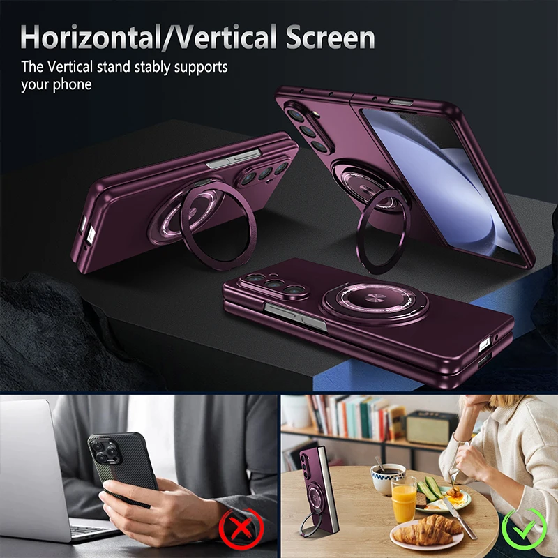 Magnetic  Armor Shockproof 360 Rotatable Ring Car Holder Camera Protector Case For Samsung Galaxy Z Fold Series