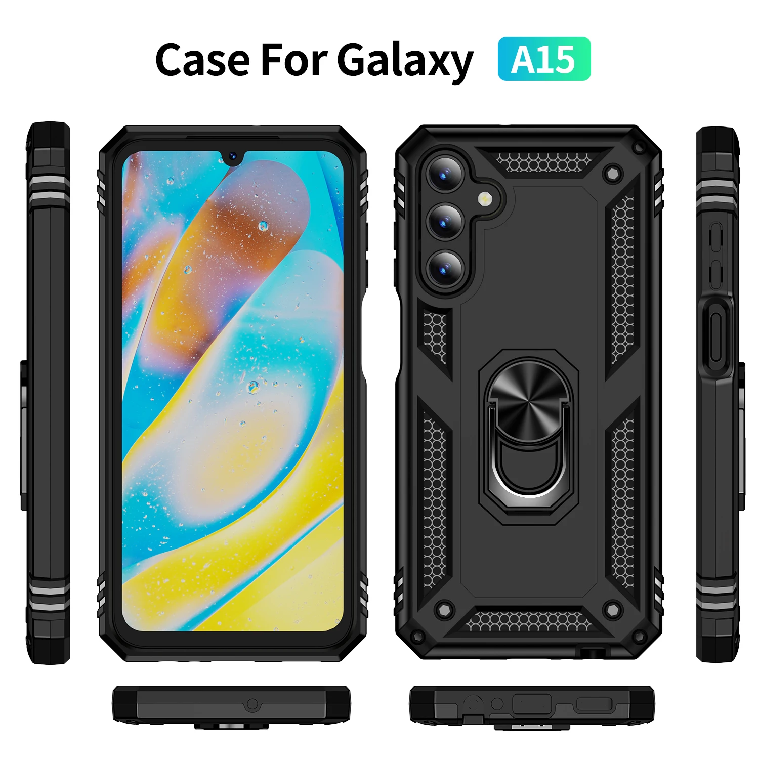 2024 New Generation Armor Case With Ring Stand For Samsung Galaxy A55 A35 A25 A15