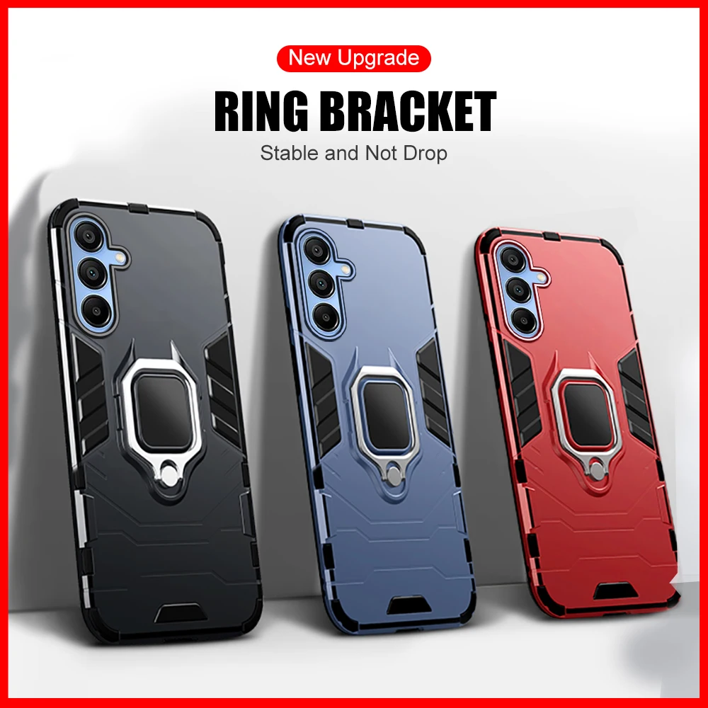 Shockproof Armor Case With Magnetic Ring Holder For Samsung Galaxy A55 A35 A25 A15 