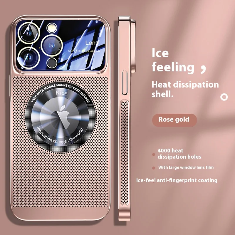 Luxury Electroplated Shockproof Magnetic Wireless Charging Cooling Phone Case For iPhone 15 Series