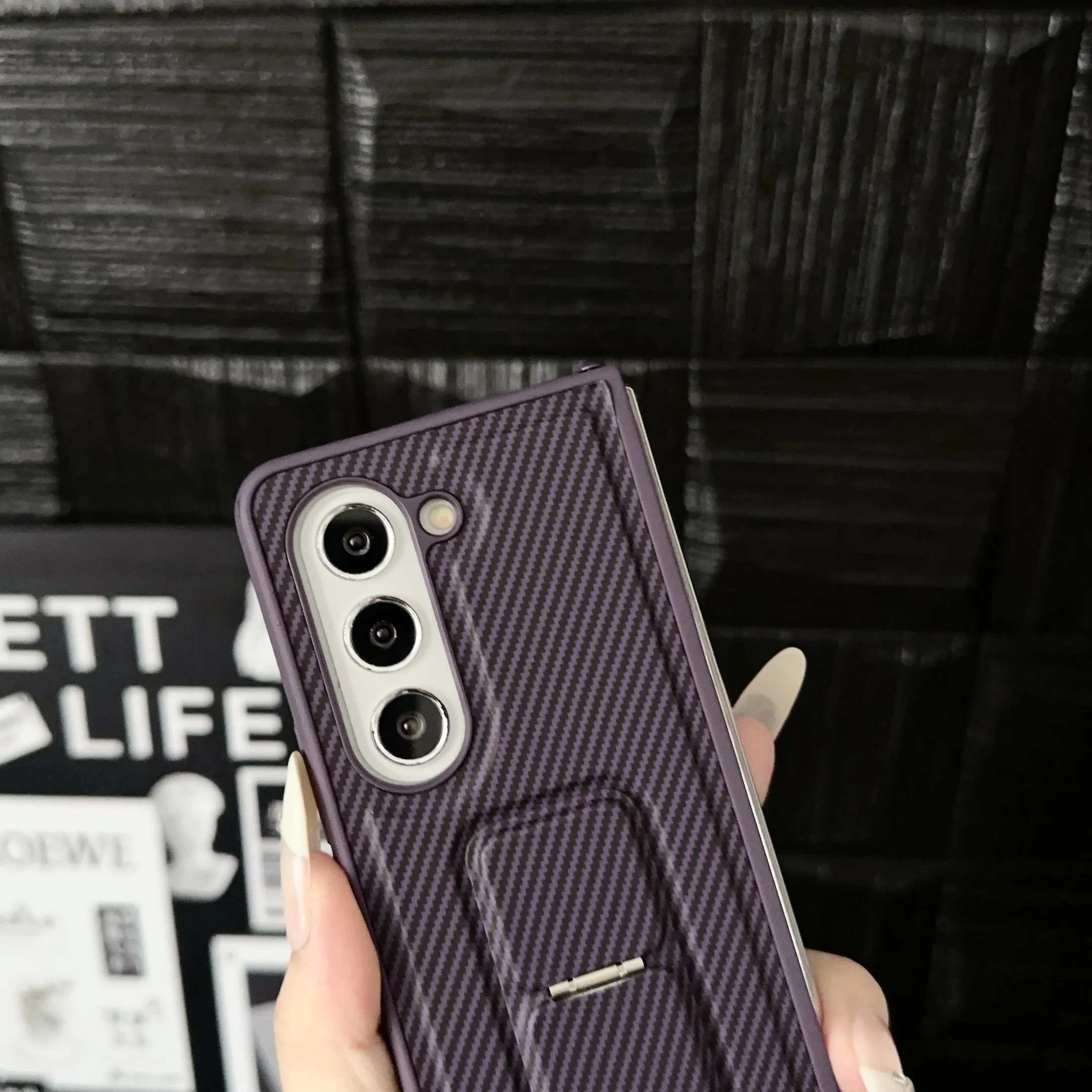 Luxury Business Man Stand Holder Phone Case For Samsung Galaxy Z Fold 6 5 4 3 