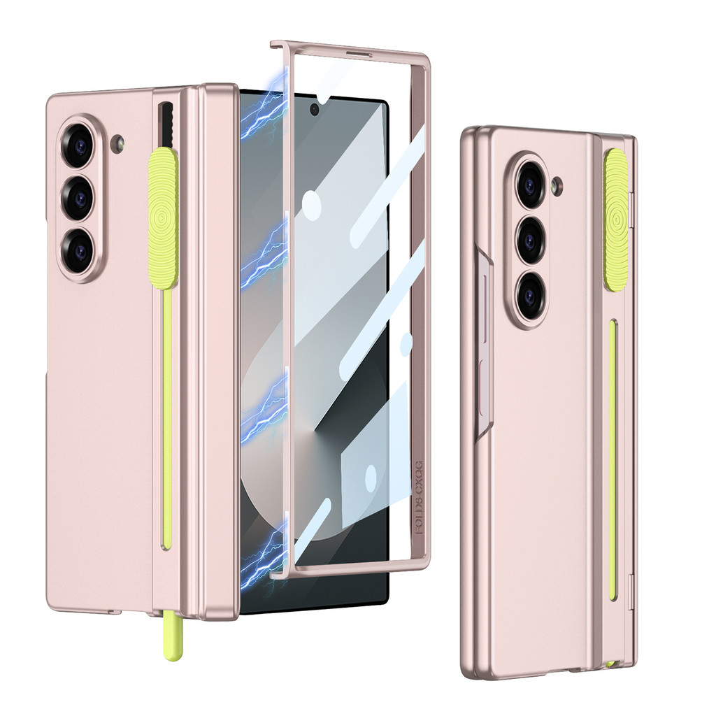 Magnetic Hinge Phone Case For Samsung Galaxy Z Fold 6 Wth Stylus Pen+Glass