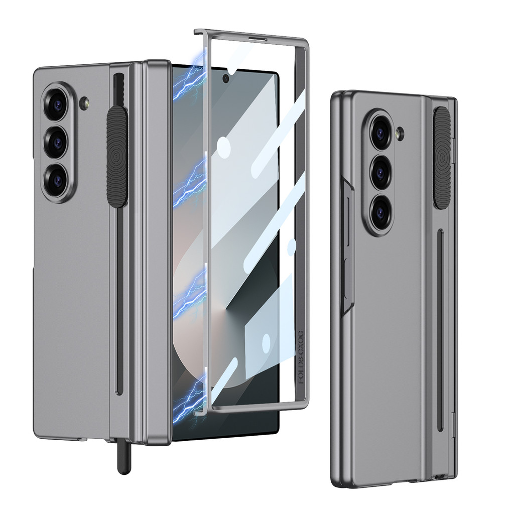 Magnetic Hinge Phone Case For Samsung Galaxy Z Fold 6 Wth Stylus Pen+Glass
