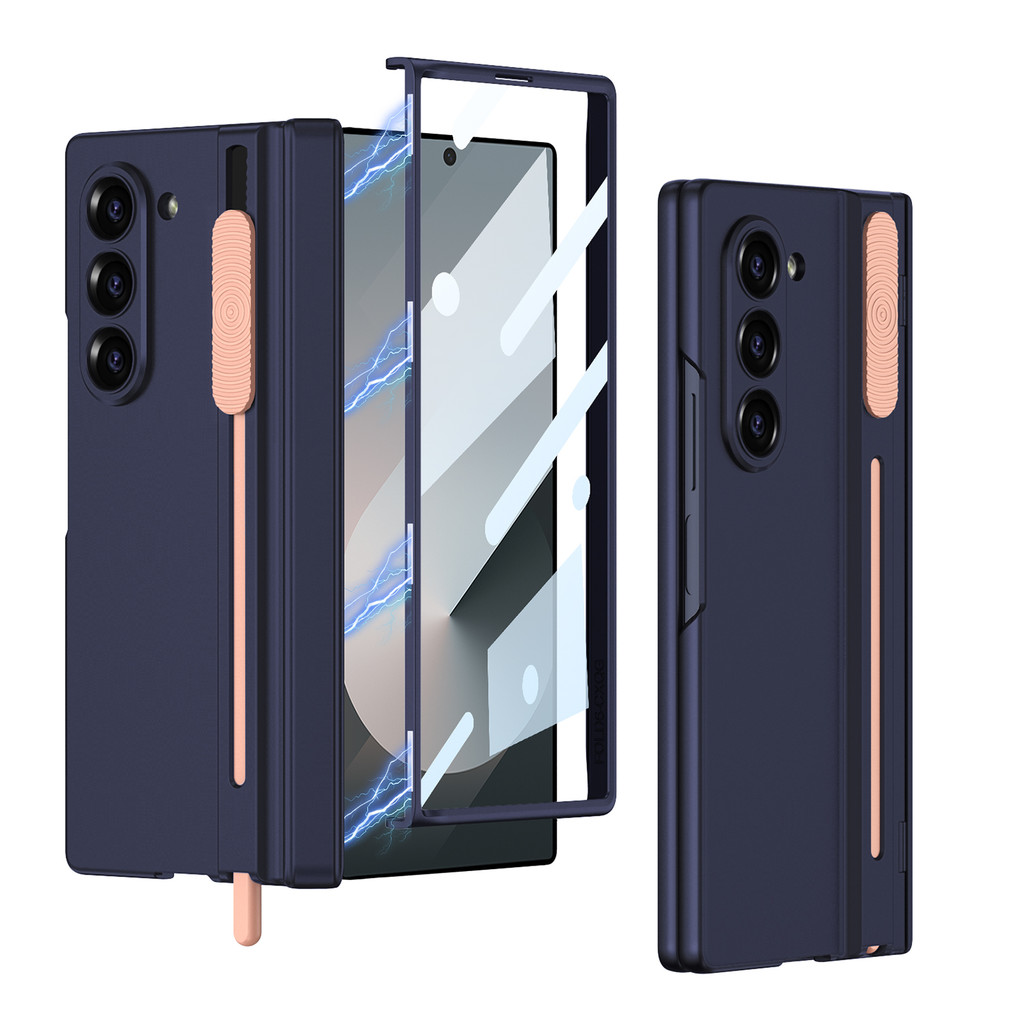 Magnetic Hinge Phone Case For Samsung Galaxy Z Fold 6 Wth Stylus Pen+Glass