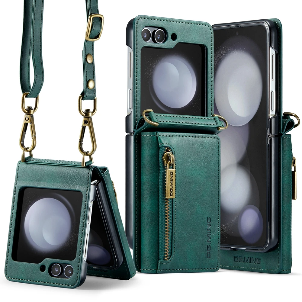 2024 New Crossbody Leather Wallet Phone Case For Samsung Galaxy Z Flip 5 With Card Slot