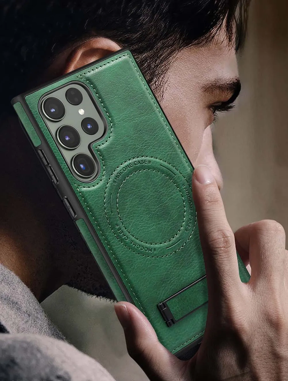 Luxury Leather Magnetic Fold Stand Holder Anti-fall Protective Case For Samsung S24 Ultra Plus