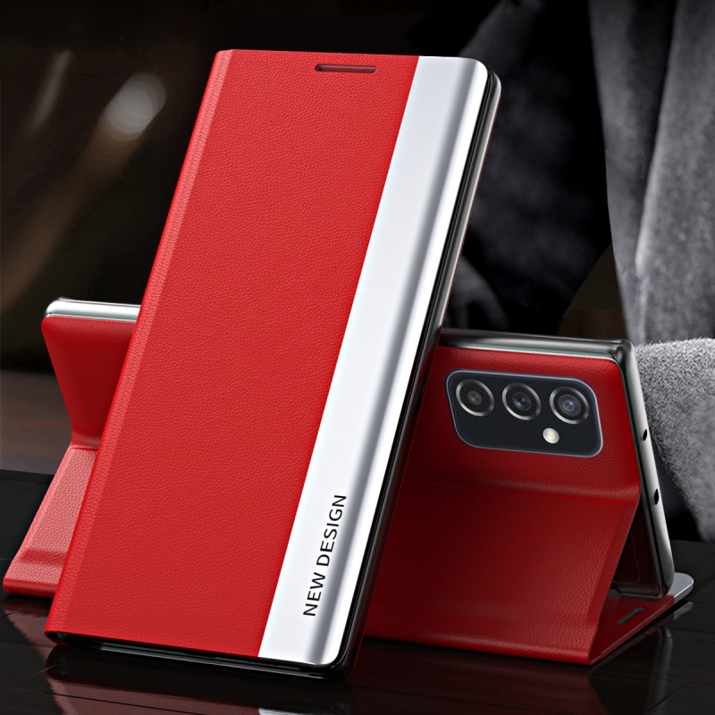 2024 The 4th Generation Side Window Magnetic Plating Bracket Flip Phone Case For Samsung Galaxy A54/A34/A24
