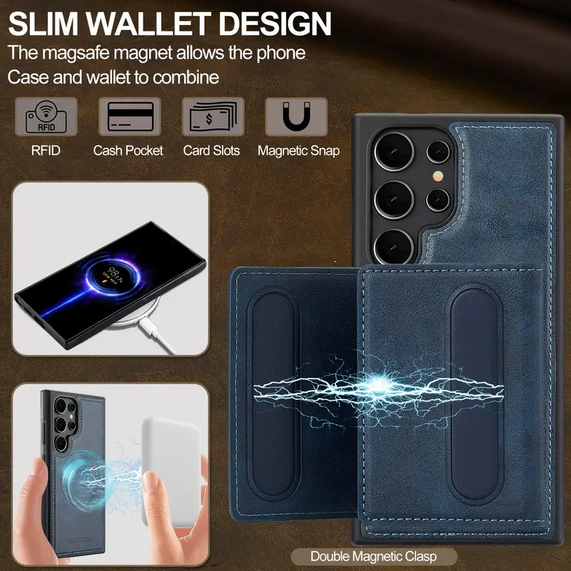 2 in 1 detachable magnetic artificial leather wallet case card holder pocket and   trendy new model   styles   in multiple colors     s24 23 22 21 ultra details 3