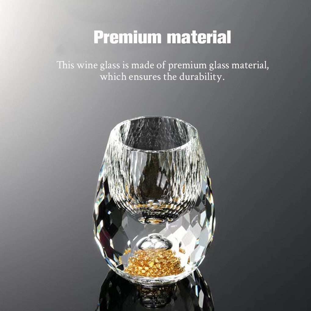 3D Glacier Glass Cup Crystal Gold Foil Shot Glasses