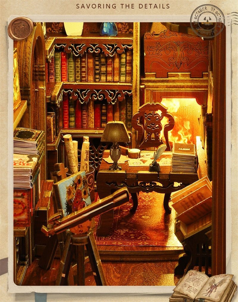 Book Nooks DIY 3D Wooden Puzzle - DIYative