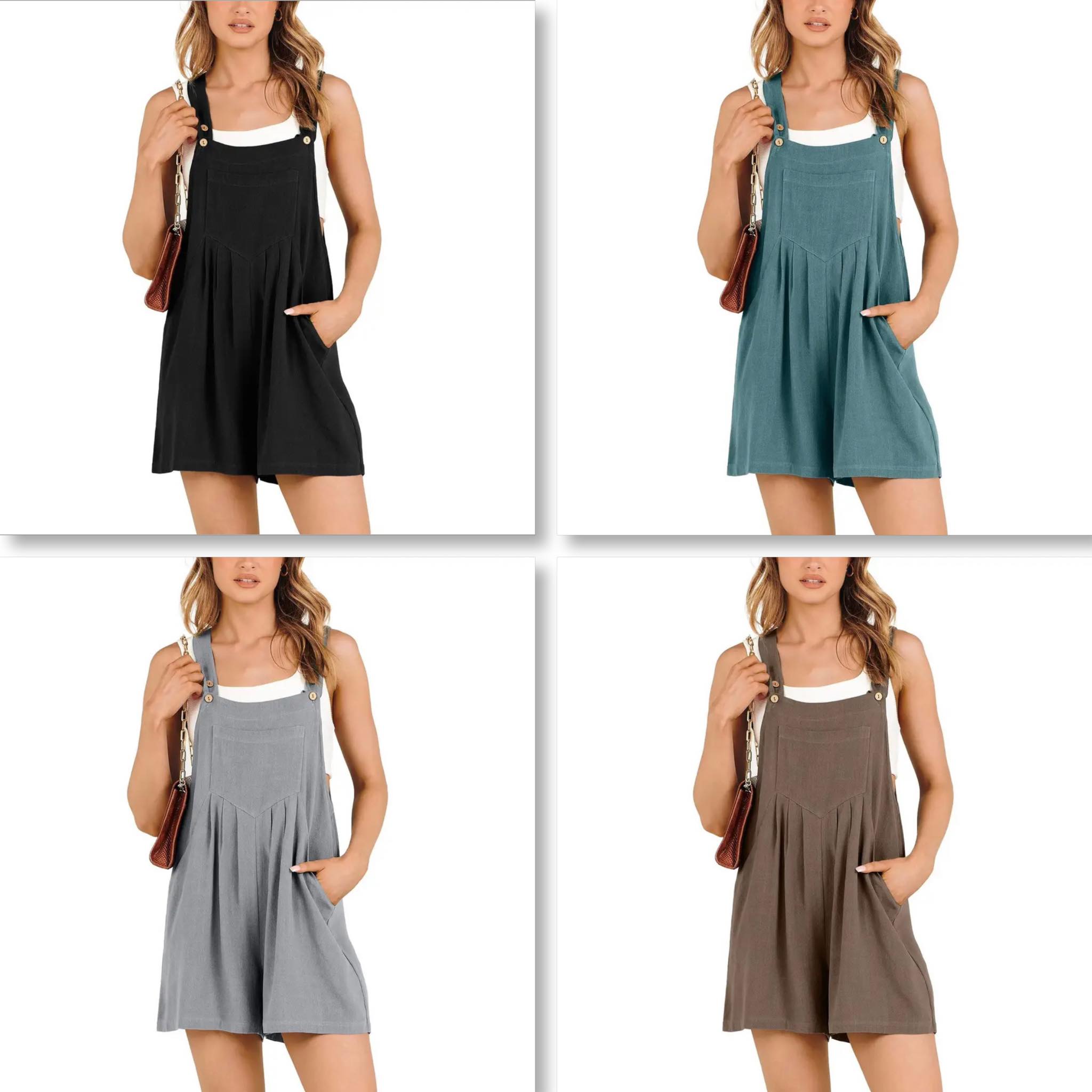 Casual Adjustable Strap Loose Bib Rompers