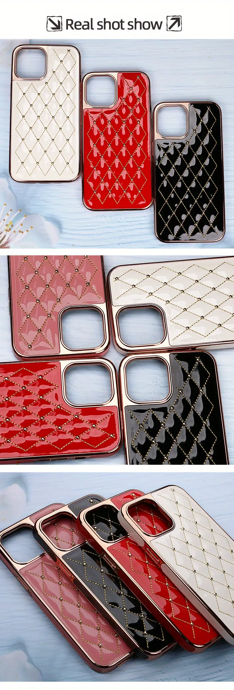 glam up your phone with a gold plated embroidered beads leather case for iphone 11 12 13 pro max 12 pro details 7