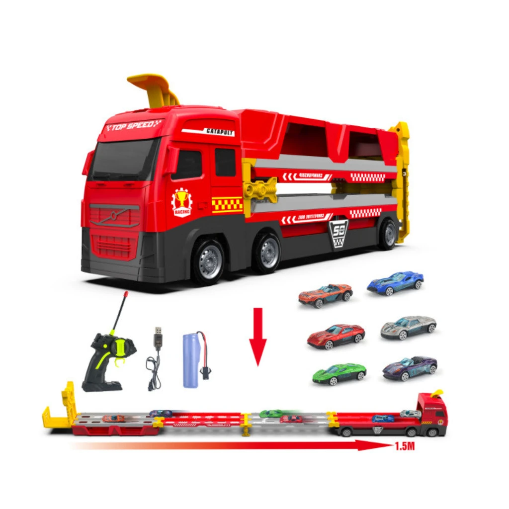 🎅Xmas Sales💥Mega Hauler Truck With Ejection Race Track👍Buy 2 Save 15%