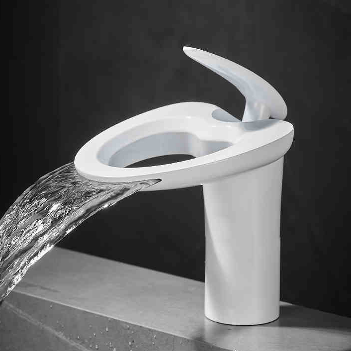 High-End Bathroom Basin Waterfall Faucet Hot And Cold All-Copper Hotel Home Toilet Bathroom Wash Basin