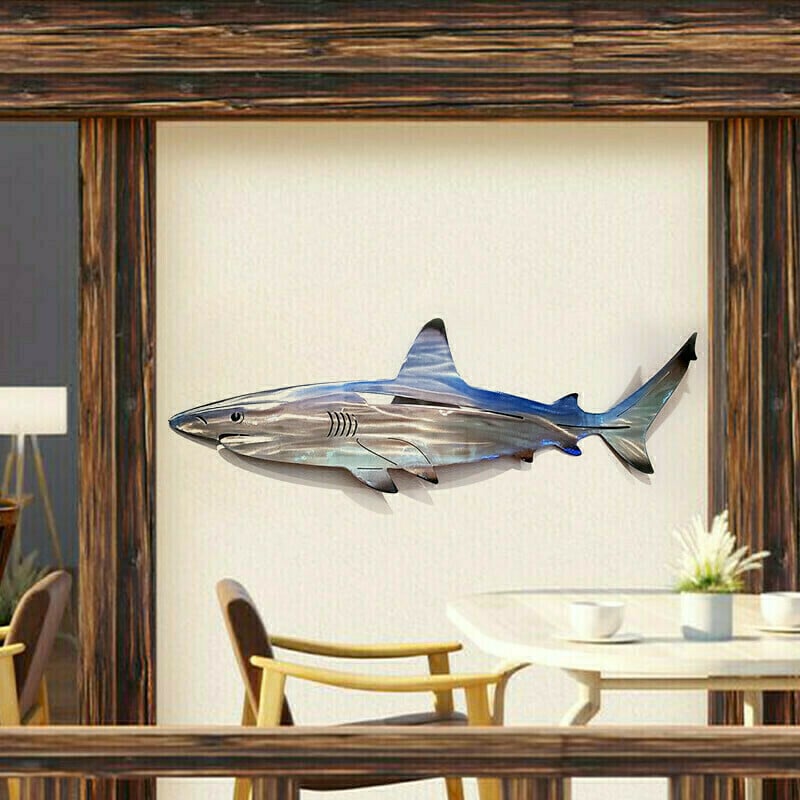 49% OFF -  Metal Shark Art Wall Decor