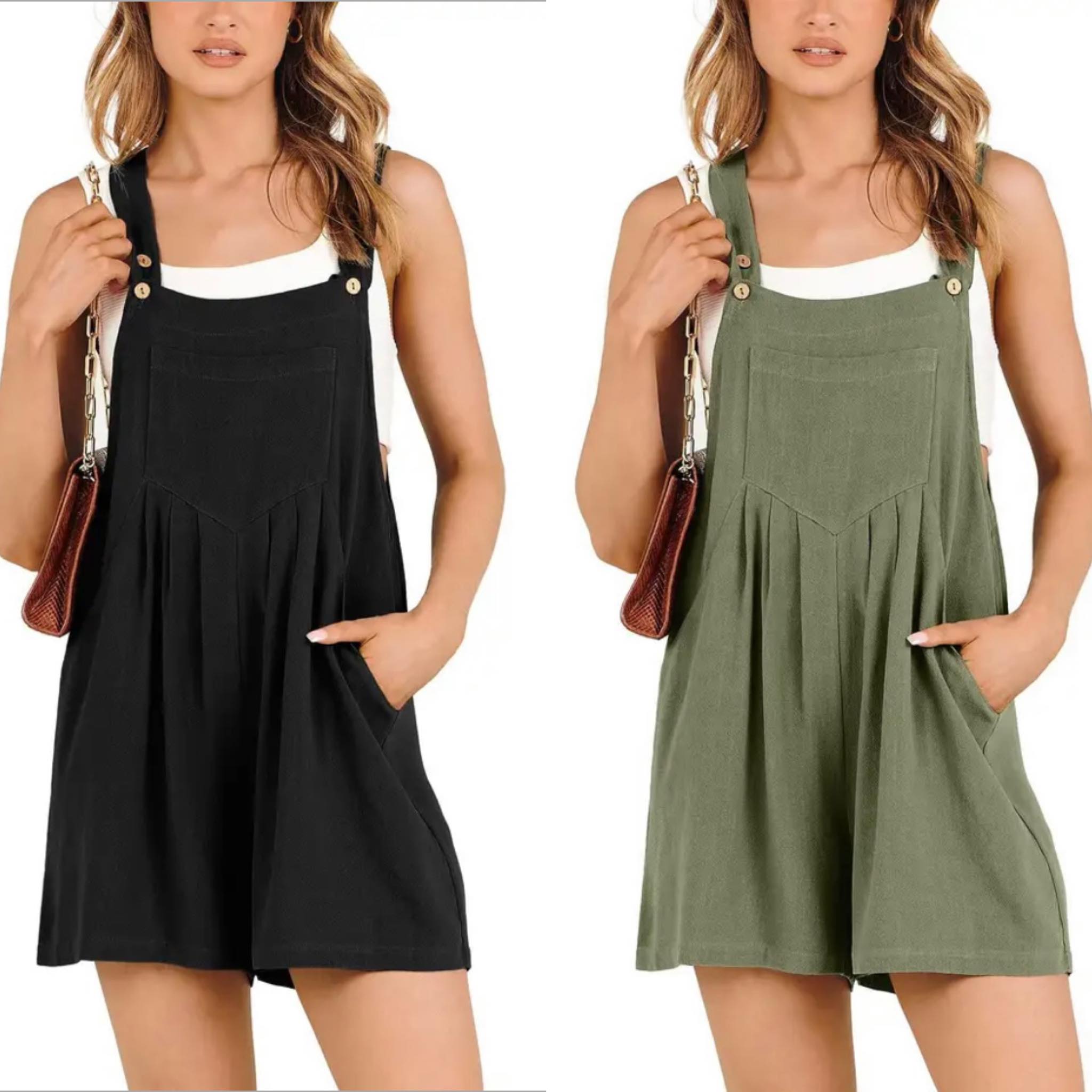 Casual Adjustable Strap Loose Bib Rompers