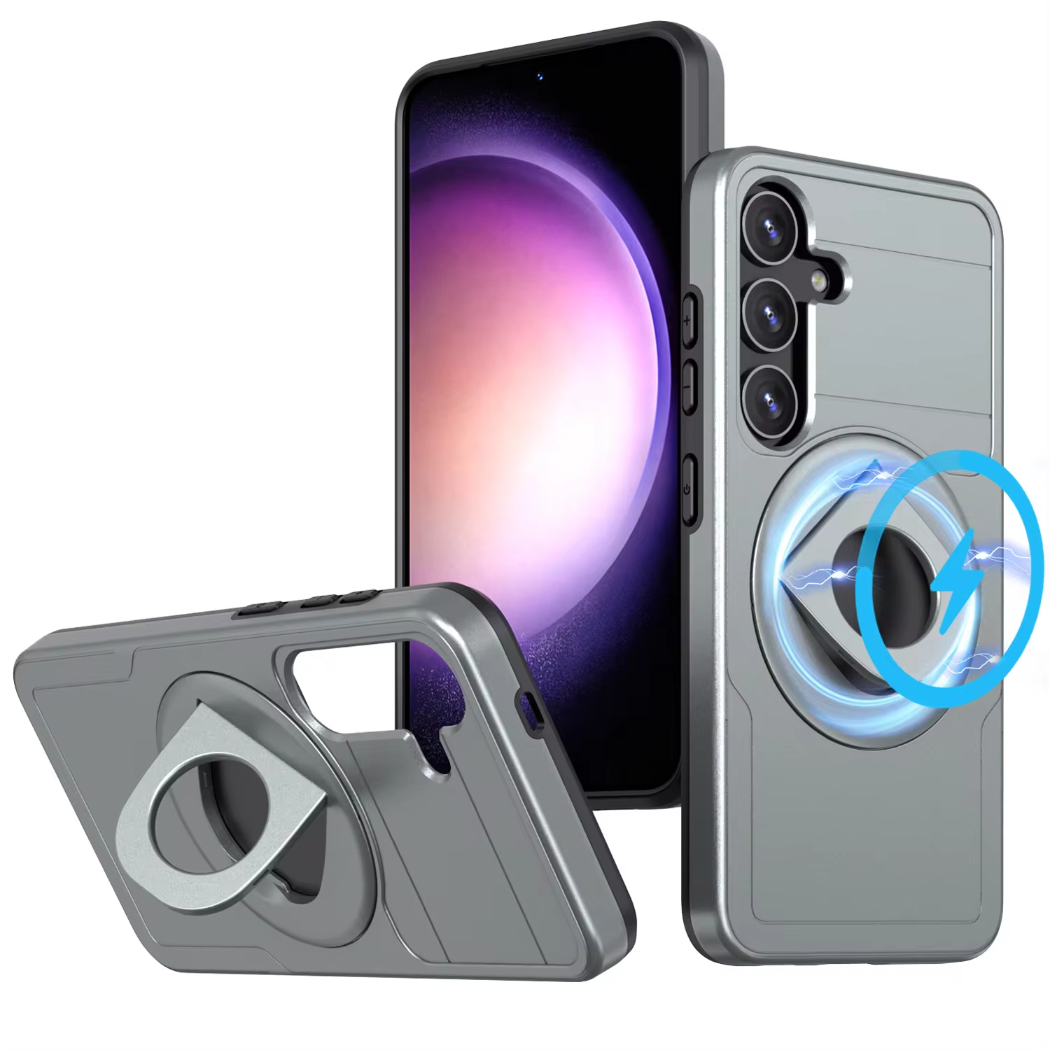 Heavy-duty Magnetic Ring Stand Armored 2-in-1 Case for Samsung Galaxy S23FE