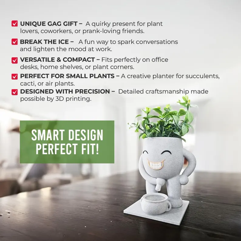 Funny Succulent Pots, Gardening Gift, Flower Pots, Hilarious Housewarming Gag Gift for Plant Lovers, Office Gift & Home Decor