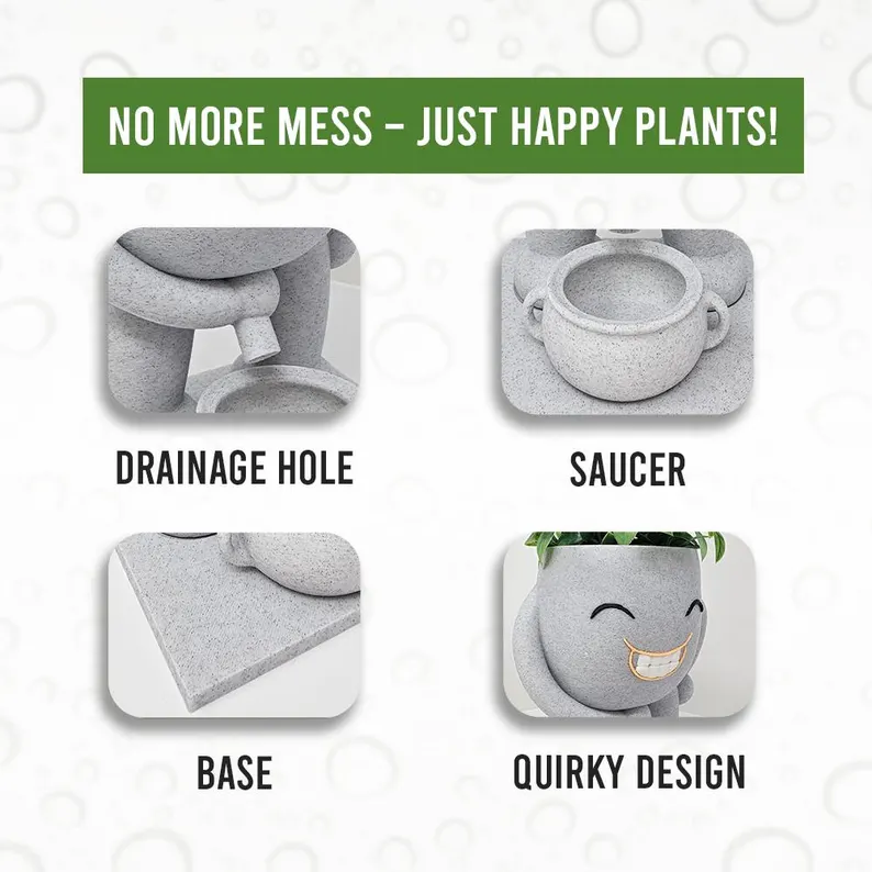 Funny Succulent Pots, Gardening Gift, Flower Pots, Hilarious Housewarming Gag Gift for Plant Lovers, Office Gift & Home Decor