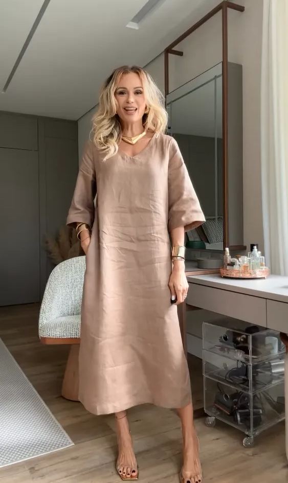 Women's Cotton linen casual dress