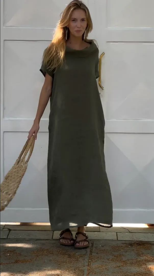Women's Cotton linen casual dress
